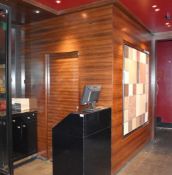 1 x Partitioned Cloakroom With Zebrano Wood Panels, Sliding Door and Internal Coat Rails -