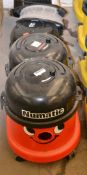 2 x Red Numatic Commercial Vacuum Cleaners - Ref: VM413 - CL409 - Location: Wakefield WF16