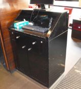 1 x Epos Service Cabinet in Black With Glass Top - H110 x W80 x D40 cms - CL392 - Ref LD129 1F -