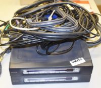 2 x Belkin OmniView PRO2 4 Port KVM Switches With Selection of Cables - Ref VM255 IT - CL409 -