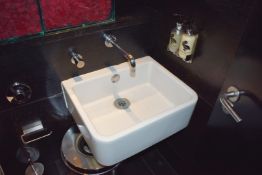 1 x Contents of WC Room Including Wall Hung Toilet, Wall Hung Ractangualr Basin With Wall Mounted