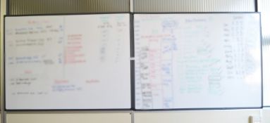 2 x Large Wall Mounted Whiteboards - Ref: VM331 - CL409 - Location: Wakefield WF16