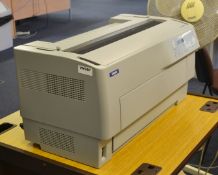 2 x Epson DFX-9000 Dot Matrix Printer And 2 x Wooden Table Stands - Ref: VM387, VM388, VM505, VM506