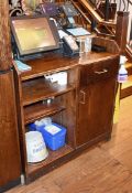 1 x Waiter/Waitress Service Cabinet With Ornate Metal Privacy Panel - H140 x W100 x D60 cms -