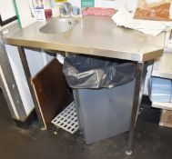 1 x Stainless Steel Commercial Sink Unit - Dimensions: W104 x D65 x H92cm