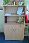 1 x Office Bookcase Cabinet Storage Cabinet Finished In Beech - CL409 - Ref: VM372 - Location: WF16