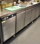 1 x Foster G2 FOUR Door Refrigerated Prep Bench With Salad / Pizza Topper