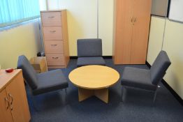 1 x Round Office Meeting Table and Chair Set - Ref: VM351 - CL409 - Location: Wakefield WF16