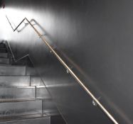 1 x Brushed Steel Continuous Stair Hand Rail - Approx Length 570 cms - CL392 - Ref LD211 3F -