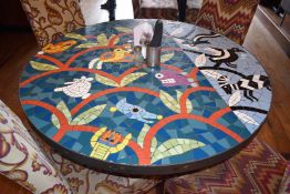 1 x Large Round Mosaic Dining Table - Bespoke Table by Imperial Mosaics