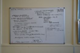1 x Wall Mounted Office Whiteboard - Ref: VM326 - CL409 - Location: Wakefield WF16