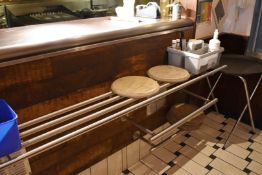 5 x Assorted Collection of Wall Mounted Food Tray Rails in Chrome - W340/85/64 x Depth 33 cms -
