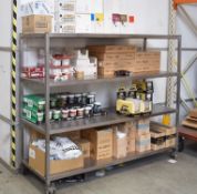 1 x Four Tier Steel Shelving UNit With Castors - B2 CL409 - Location: Wakefield WF16