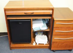 1 x Walnut Cabinet With Integrated Electrolux Fridge Unit - Ref: VM337/A29 B1 - CL409 - Location: