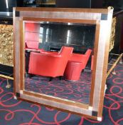 1 x Large Square Mirror In An Deco-Style Frame - Dimensions: 125cm x 126cm x 2cm - CL392 - Ref LD302