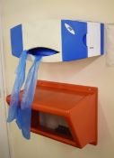 1 x Disposable Apron Dispenser and Red Shelf - Ref VM193 B2 - CL409 - Location: Wakefield WF16