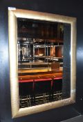 1 x Wall Mirror With Gold Ribbed Frame - 61 x 81 cms - CL392 - Ref LD104 GF - Location: London WC2H