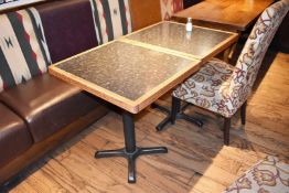 3 x Square Bistro Tables With Granite Effect Tops And Sturdy Metal Bases