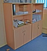 3 x Office Wooden Bookcase Storage Cabinets Finished In Beech - Location: Wakefield WF16