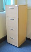 1 x Tall 4-Drawer Filing Cabinet Finished In Oak - Ref: VM345 - CL409 - Location: Wakefield WF16