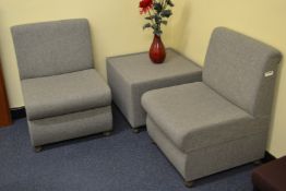A Set Of Grey Fabric Sofa Seats and A Matching Coffee Table - Ref: VM366 - CL409 - Location: WF16