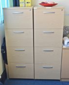 2 x Lockable Filing Cabinets Finished In Oak - Ref: VM333 - CL409 - Location: Wakefield WF16