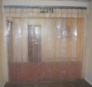 1 x Warehouse Shutter PVC Strip Curtain With Overhead Bracket - Approx Drop 230 x Width 250 cms -
