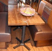 1 x Long Restaurant Dining Table With Ash Top And Cast Iron Base