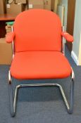 4 x Red Fabric Office Boardroom Chairs - Ref: VM553 - CL409 - Location: Wakefield WF16