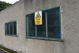 10 x Metal Window Security Panels in Green - Wall Mounted - Most Measure Approx 187 x 158 cms -