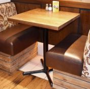 3 x Restaurant 2-Seater Poser Tables With Ash Tops And Cast Iron Bases