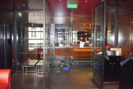 1 x Glass Partition Room Divider With Frame and Swinging Doors - Please Images For Dimensions -