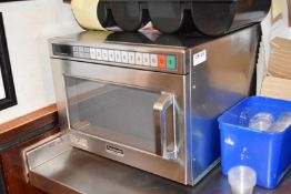 1 x Panasonic NE-1853 1800w Commercial Microwave With Stainless Steel Finish - Ref: CB129 GF - CL420