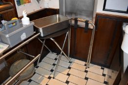 3 x Large Service Trays With Chrome Folding Stands - CL420 GF - From a Popular Mexican Themed