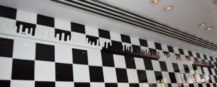 8 x Cream / Black Wall Mounted Coat Hooks - Dimensions: Length 45cm Each - CL392 - Ref LD183 1F -