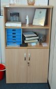 1 x Office Bookcase Storage Cabinet Finished In Beech - CL409 - Ref: VM369 - Location: WF16
