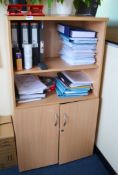 1 x Office Bookcase Storage Cabinet Finished In Beech - Ref: VM317 - CL409 - Location: WF16