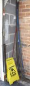 1 x Drain Rod With Approx 15 Lengths and Two Wet Floor Signs - Ref VM107 B2 - CL409 - Location: