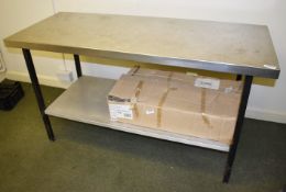1 x Stainless Steel Prep Bench With Undershelf - H87 x W150 x D65 cms - Ref LD227 B2 - CL409 -