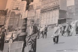 1 x Framed Picture Depicting Man Stood Against New York Lamp Post - Size 107 x 85 cms - From Italian