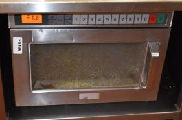 1 x Panasonic NE-1853 Commercial Microwave Oven With Stainless Steel Finish - Ref FE126 - CL499 -