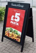 1 x Large Advertising A Board in Black - CL499 - Location: London EN1 This lot will incur a site fee