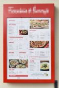 1 x Outdoor Wall Mounted Illuminated Menu Box - H110 x W70 x D10 cms - CL499 - Location: London