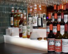 2 x Illuminated Backbar Acrylic Bottle Shelves - 150cm Width Each - CL499 - Location: London EN1