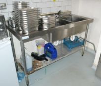1 x Large VOGUE Stainless Steel Sink and Upright Shelf - CL425 - Location: Altrincham WA14 - Used In