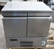 1 x Williams Two Door Stainless Steel Undercounter Fridge - H87 x W86.5 x D73 cms - CL232 - Ref -
