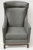 1 x Artistic Upholstery Ltd 'Burlington' Luxury, Handcrafted Wing Chair With A 'Weatherill' Stool In