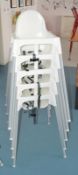 10 x Children's High Chairs Finished In White Plastic - CL425 - Location: Altrincham WA14 - Used In