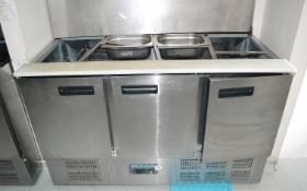 1 x Polar G607 3-Door Refrigerated Saladette Counter - CL425 - Location: Altrincham WA14