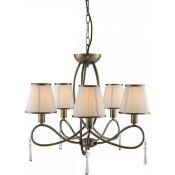 1 x Simplicity 5 Light Ceiling Light in Antique Brass - Ex Display Stock - CL298 - Product Code